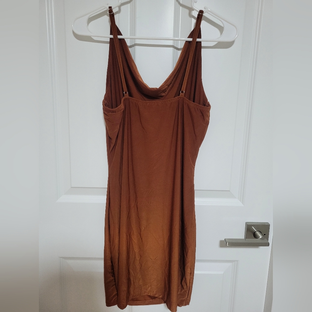 Mind Code Backless Brown Dress - Picture 2 of 3